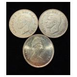 1950,67 Canada 50 Cents Silver Group of 3