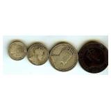 1902-1912 F-VF 4 COINS Scarce Early Date Canada