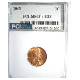 1945 Cent MS67+ RD LISTS $6250