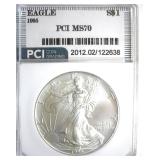 1995 Silver Eagle MS70 LISTS $1550