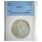 1965 Pointed 5 Dollar NNC MS69 PL Canada