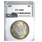 1887 Morgan MS66 LISTS $425