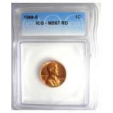 1968-S Cent ICG MS67 RD LIST $165