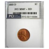 1953-D Cent MS67+ RD LISTS $6750