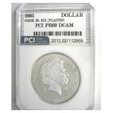 2005 Silver Plated Dollar PCI PR69 DC Cook Islands