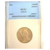 1934 2 Mark NNC MS63+ Schiller Germany