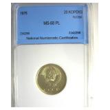 1976 20 Kopeks NNC MS68 PL Russia