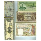 9 Vintage Bank Notes Algeria Canada Peru Mexico