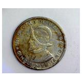 1953 Silver 1/10 Balboa Panama Great Toning