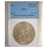 1955 5 Shillings NNC MS69 South Africa