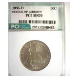 1986-D 50c Statue of Liberty MS70 LISTS $110