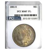 1881-S Morgan MS67 PL LISTS $2250