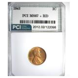 1942 Cent MS67+ RD LISTS $900