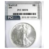 1986 Silver Eagle MS70 LISTS $1000