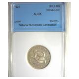 1934 Shilling NNC AU55 New Zealand