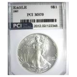1987 Silver Eagle MS70 LISTS $1000