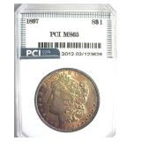 1897 Morgan PCI MS65 Golden Purple