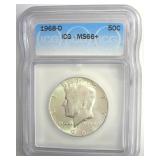1968-D Kennedy ICG MS66+ LISTS $160