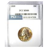 1959 Quarter PCI MS68 Nice Toning