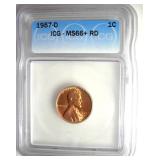 1957-D Cent ICG MS66+ RD LISTS $48