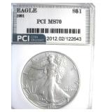 1991 Silver Eagle MS70 LISTS $1550