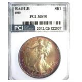 1995 Silver Eagle MS70 LISTS $1550