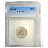 1955-S Dime ICG MS67