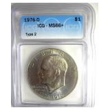 1976-D T2 Ike ICG MS66+ LISTS $435