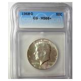 1968-D Kennedy ICG MS66+ LISTS $150