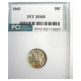 1943 Dime MS68 LISTS $450