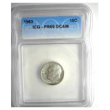 1963 Dime ICG PR69 DCAM LISTS $150