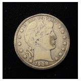 1908-D Barber 50c Fine+