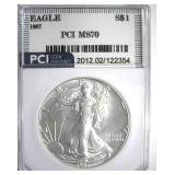 1987 Silver Eagle MS70 LISTS $1000