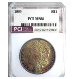 1883 Morgan PCI MS65 Golden Purple