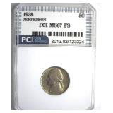 1938 Jefferson Nickel MS67 FS LISTS $450
