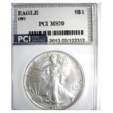 1991 Silver Eagle MS70 LISTS $1550
