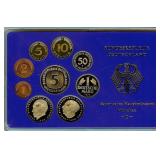 1976-D 1 Pfennig-5 Mark Proof Set Germany