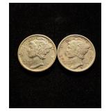 Mercury Dimes 2 Hi Grade