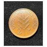 1941 Palestine 2 Mills Rare AU+
