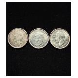 WW2 .925 Silver Ch BU Struck by US Mint 3pcs