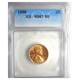 1958 Cent ICG MS67 RD LISTS $450