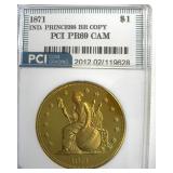 1871 Dollar PCI PR69 CAM Indian Princess Br Copy
