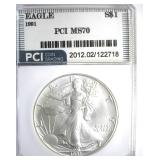 1991 Silver Eagle MS70 LISTS $1550