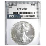 1995 Silver Eagle MS70 LISTS $1550