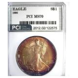 1996 Silver Eagle MS70 LISTS $3500