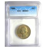 1960 Quarter ICG MS66+ LISTS $150
