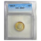 1963-D Dime ICG MS67 LISTS $125