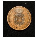 1847 3 Reis AU+ Portugal Rare