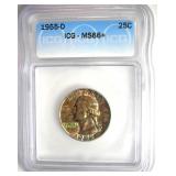 1955-D Quarter ICG MS66+ LISTS $1300