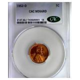 1952-D Cent CAC MS66 RD